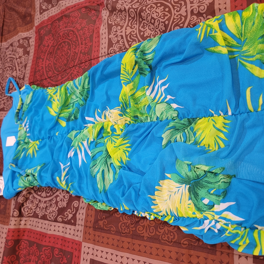 Tropical Blue and Green Dress